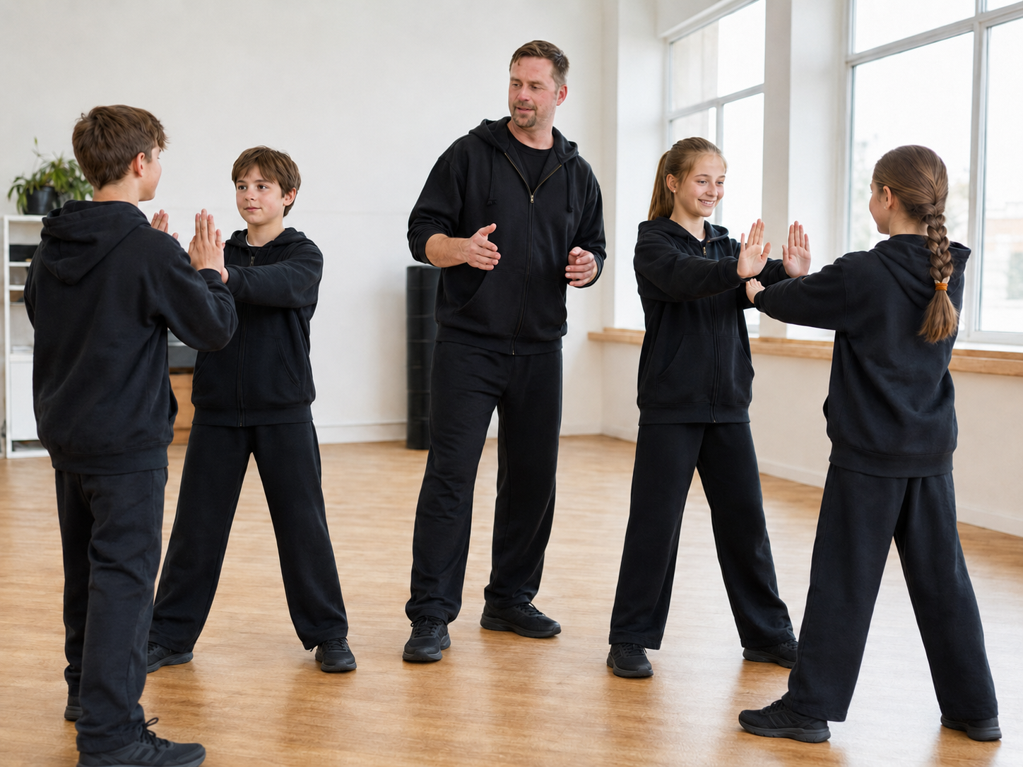  SiFu Marc Schulin begleitet Partnerübungen der Schlangen- und Adler-Gruppe in Augsburg