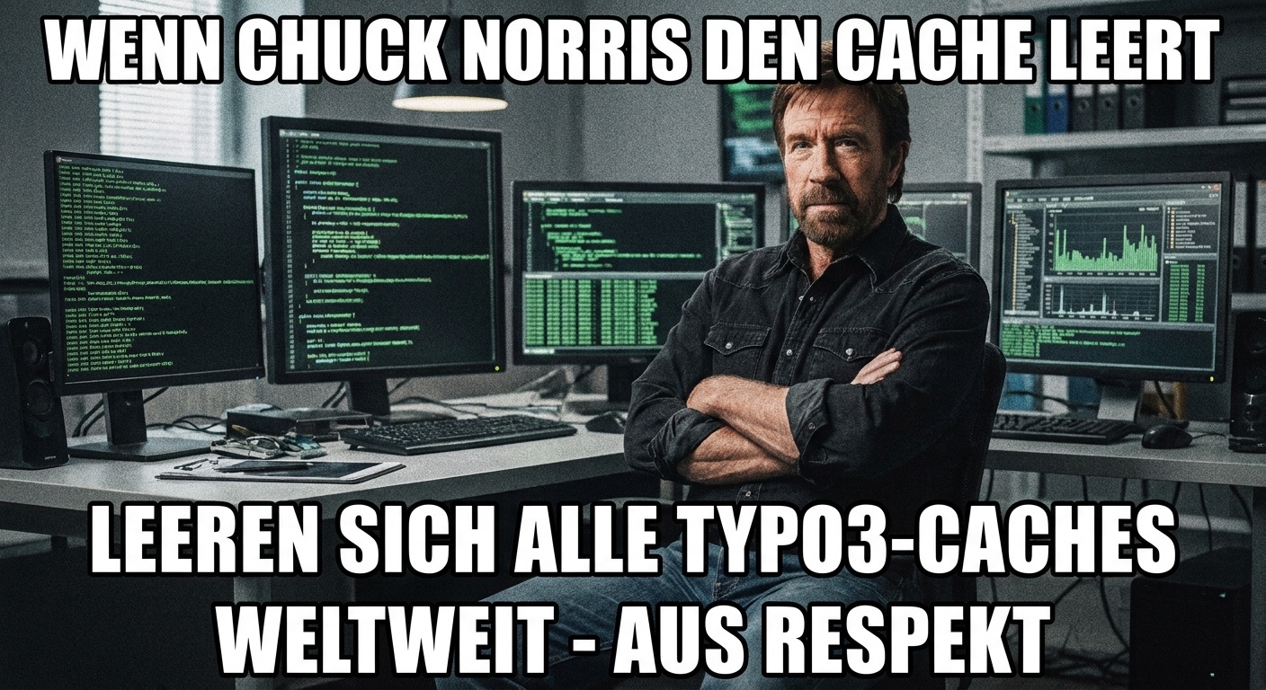  Wenn Chuck Norris den Cache leert, leeren sich alle TYPO3-Caches weltweit - aus Respekt.